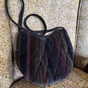 Quilted Multi-Stripe Shoulder Bag in Deep Jewel Tones
